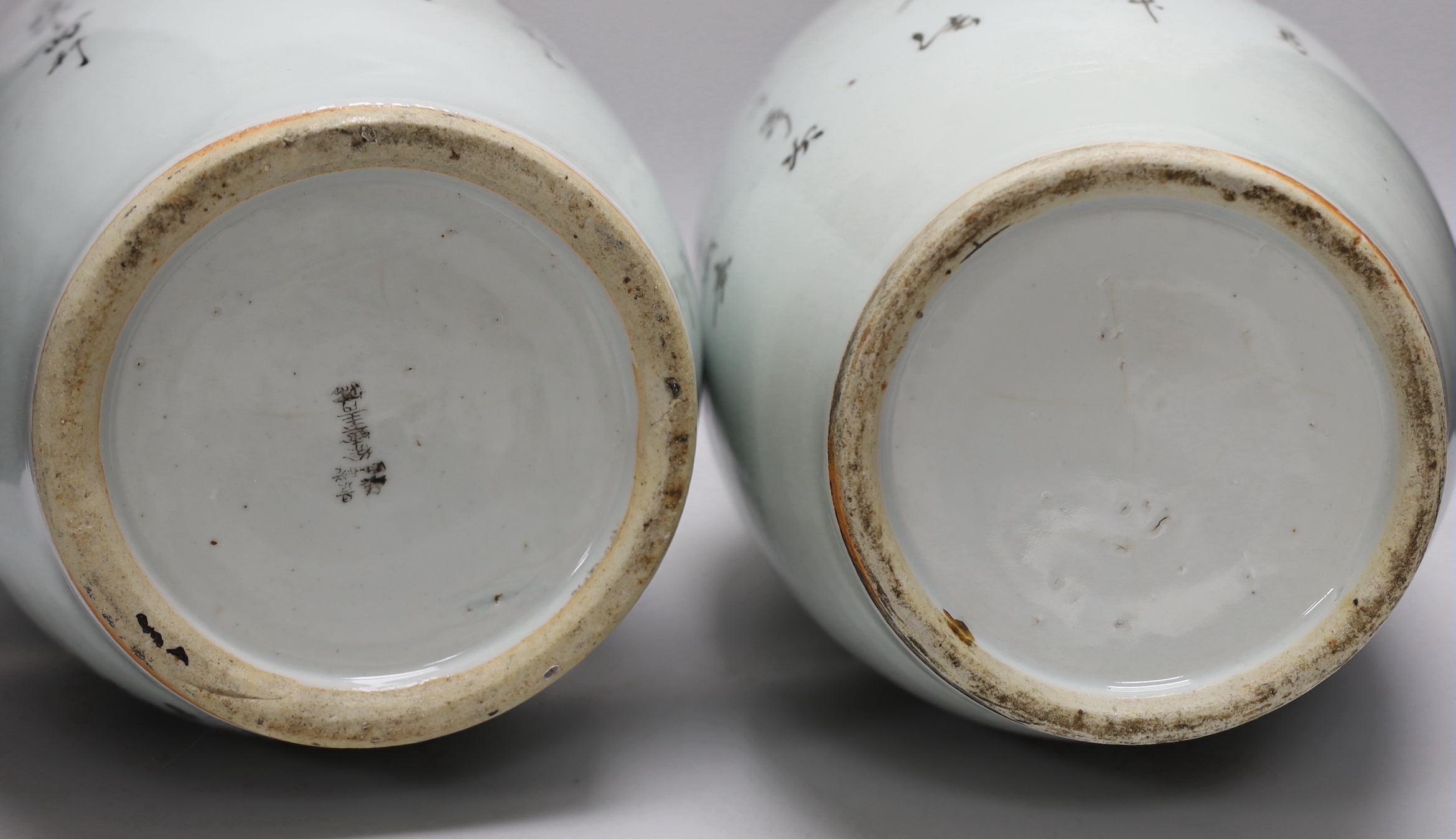 Two Chinese enamelled porcelain vases, Republic period, 43cm